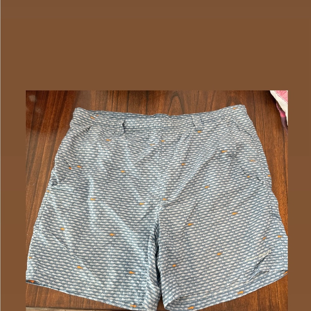 Columbia Blue and Orange Swim Trunks Lightweight Comfort